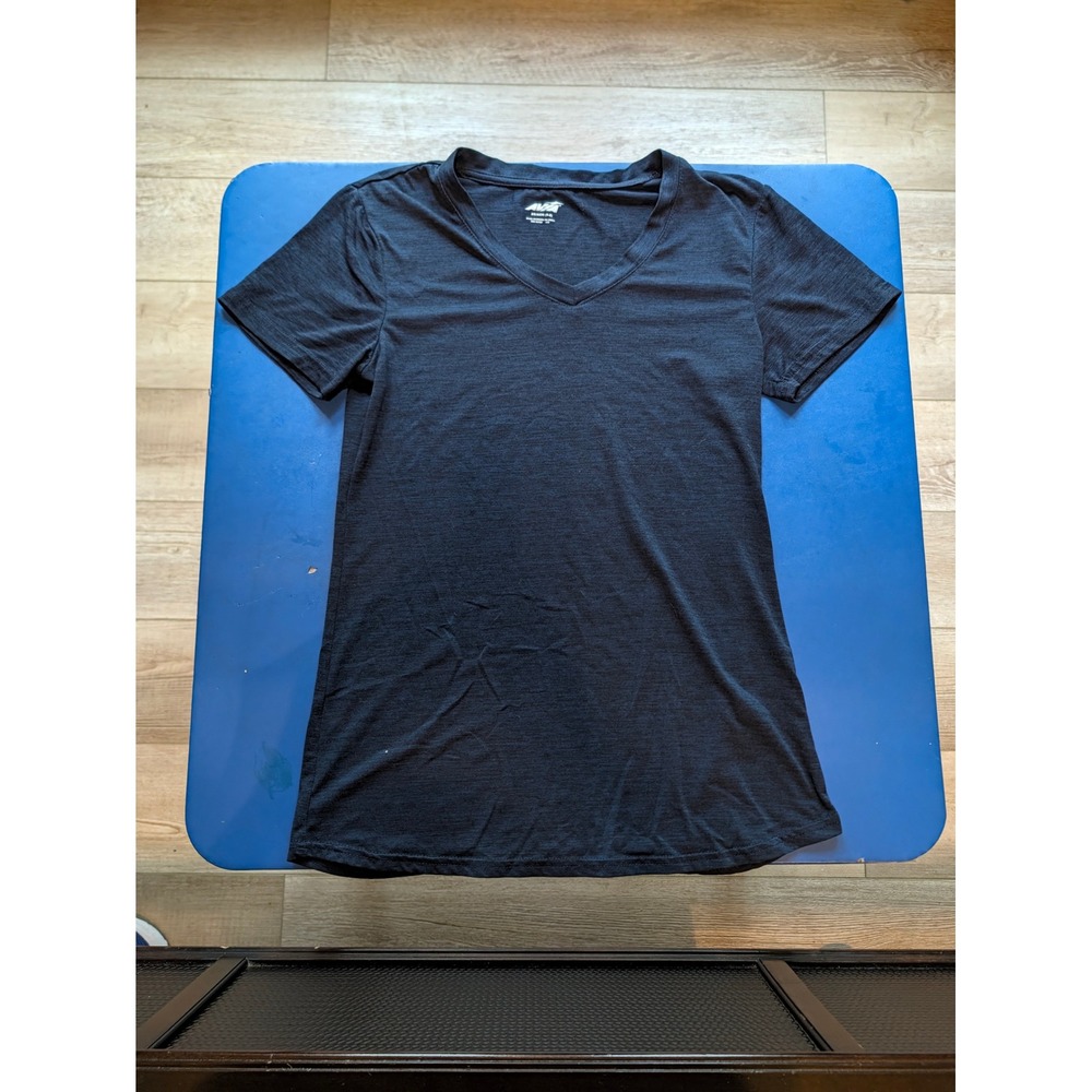 Avia Womens V-Neck Short Sleeve Activewear Tee Blue Heathered XS AV32100028371SD